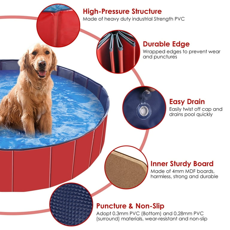iMountek Foldable Pet Swimming Pool PVC Kiddie Baby Dog Swim Pool