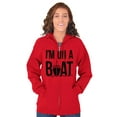 thumbnail image 4 of Funny I'm On a Boat Fishing Joke Unisex Plus Size Zip Hoodie Brisco Brands 4X, 4 of 6