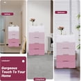 thumbnail image 5 of 5-Layer Drawers Dresser, Drawers Chest with Detachable Universal Wheel, PP Storage Chest of Drawers for Closet Bedroom Clothing Clothes Closet Organization, Pink Dresser, 5 of 9