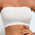 thumbnail image 2 of DDAPJ pyju Womens Strapless Bras Wireless Bandeau Bra Seamless Comfort Padded Tube Bra Supportive Bralette White L, 2 of 6