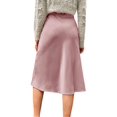 thumbnail image 2 of Women's Elegant High Waist Satin A Line Flared Midi Skirt, 2 of 5