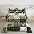 thumbnail image 2 of jejeloiu Rustic Camo Camouflage Bedding Comforter Set,Woodland Animal Deer Twin Comforter Sets,Vintage Grid Pattern Bedding Set For Teens,Ultra Soft Home Decor Reversible,2 Pieces, 2 of 8
