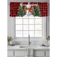 thumbnail image 4 of Valances for Windows Merry Christmas Cute Snowman Xmas Tree Red and Black Buffalo Plaid Rod Pocket Cafe Window Treatments Valance Curtains for Kitchen Bathroom Laundry Basement Windows 54"x18", 4 of 9