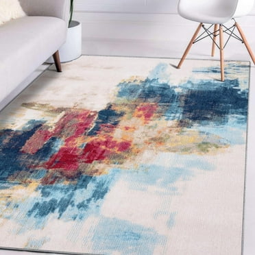 Luxe Weavers Nuvola 8722 Abstract Area Rug Ivory 6x9
