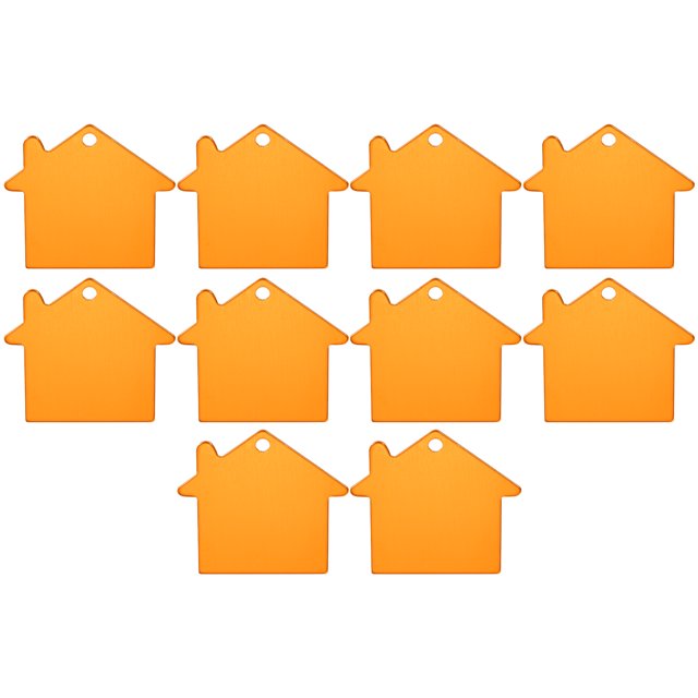 Unique Bargains House Shape Blank Tags Metal Stamping Tag Blank Dog ID Tags, Yellow Engraving Tags, 10 Pack
