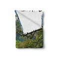 thumbnail image 2 of Nature Soft Flannel Fleece Throw Blanket, Panoramic View of Public Lake Garden at Park Idyllic Landscape, Cozy Plush for Indoor and Outdoor Use, 50" x 70", Lime Green Violet Blue, by Ambesonne, 2 of 6