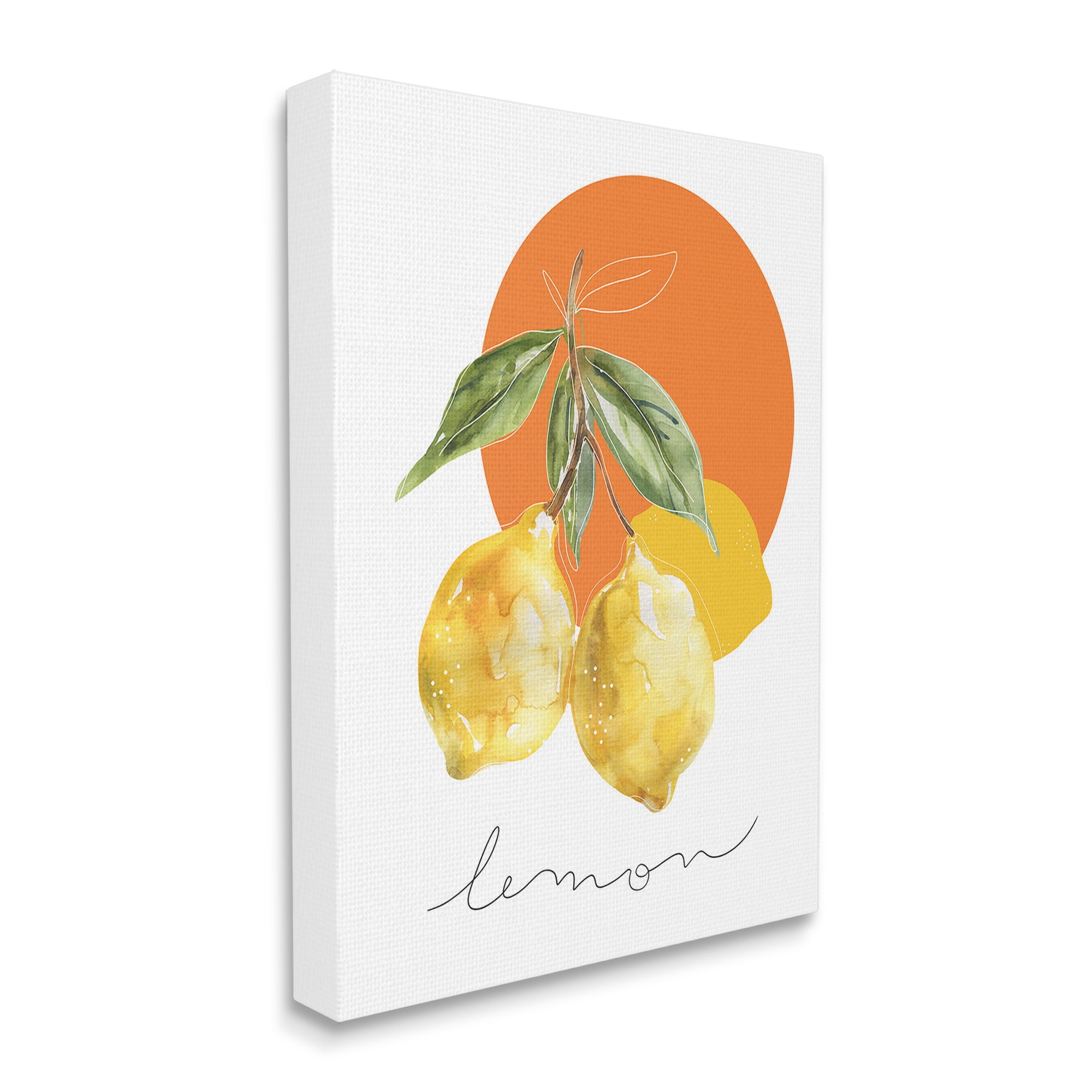 Stupell Industries Modern Lemons Branch Food & Beverage Painting Gallery Wrapped Canvas Art Print Wall Art, 16 x 20