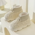 thumbnail image 2 of Lovskoo 2024 Women's And Men's Slippers Winter Warm Padded Outer Wear Thick Bottom Plush Warm Home Indoor Leisure Non-Slip Warm Thickened Couple Shoes Beige, 2 of 8
