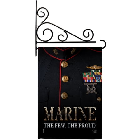 Marine Corps Dress Blue Garden Flag Set Armed Forces 13 X18.5 Double-Sided Decorative Vertical Flags House Decoration Small Banner Yard Gift