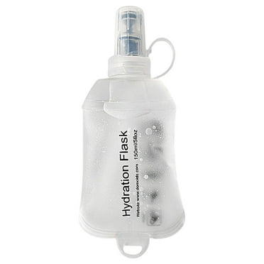 500ml Soft Flask, TPU Collapsible Soft Water Bottle for Hydration Pack, Running Vest, Folding Water Bottle for Hiking Cycling Climbing-transparent