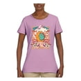 thumbnail image 2 of Wild Bobby Sun and Moon Groovy Vintage Daisy Flowers Stars Vintage Women Graphic Tee, Light Pink, 3X-Large, 2 of 6