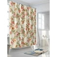 thumbnail image 3 of Pink Retro Rose Shower Curtain, Vintage Floral Bathroom Decor Curtains Set with Hooks, Waterproof Fabric Home Accessories， 72X 96 Inch Extra Long, 3 of 6