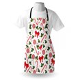 thumbnail image 4 of Candy Cane Apron, Holly Berry Mistletoe Traditional Red and White Patterned Sugary Food on Sticks, Unisex Kitchen Bib with Adjustable Neck for Cooking Gardening, Adult Size, Grün Rot, by Ambesonne, 4 of 4
