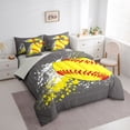 thumbnail image 3 of Castle Fairy Teens Baseball Gamer Twin Bedding Sets,Graffiti Splash Bedding Comforter Set, 3 of 8