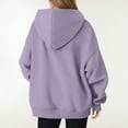 thumbnail image 4 of Womens Hoodies Oversized V Neck Sweatshirts Long Sleeve Pullover Casual Fall Teen Girls Preppy Clothes 2025 Trendy 06-Purple XL, 4 of 5