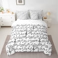 thumbnail image 2 of Homewish Teens Boys Girls Musical Note Bedding Comforter Set 7pcs,Music Melody Theme Queen Bedding Sets Super Cozy,Black White Queen Sheet Sets,Lightweight Room Decor,Reversible, 2 of 8