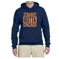 thumbnail image 2 of Straight Outta Chicago CHI Fan | Fantasy Football | Mens Sports Hooded Sweatshirt Graphic Hoodie, Navy, X-Large, 2 of 4
