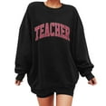 thumbnail image 1 of Bmisegm Chandail en Molleton Surdimensionné pour Femmes Manches Longues Col Rond Pull Décontracté Automne 2024 Vêtements Tendance Chandails en Molleton Décontractés pour Femmes Noir S, 1 of 5