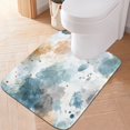 thumbnail image 3 of U-Shaped Toilet Mat Plush Bathroom Rug Mat Non Slip Bathroom Mats Watercolor Ink Splashes Pattern, 3 of 5