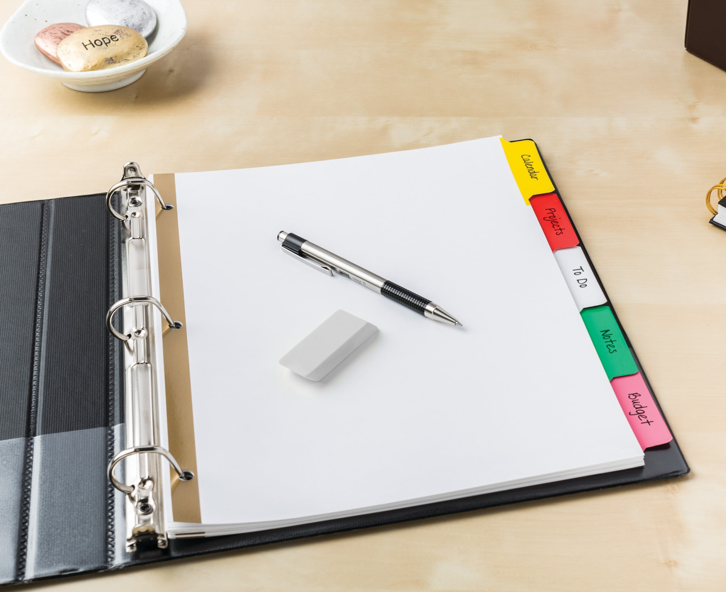 Avery Write & Erase Divider, 5-Tab, Paper, White Body, Multicolor Big Tabs, Handwrite, 1 Set