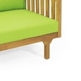thumbnail image 4 of Christopher Knight Home 3-Seater Outdoor Daybed Set with Round Coffee Table, Green Cushions, Teak Finish, 4 of 13