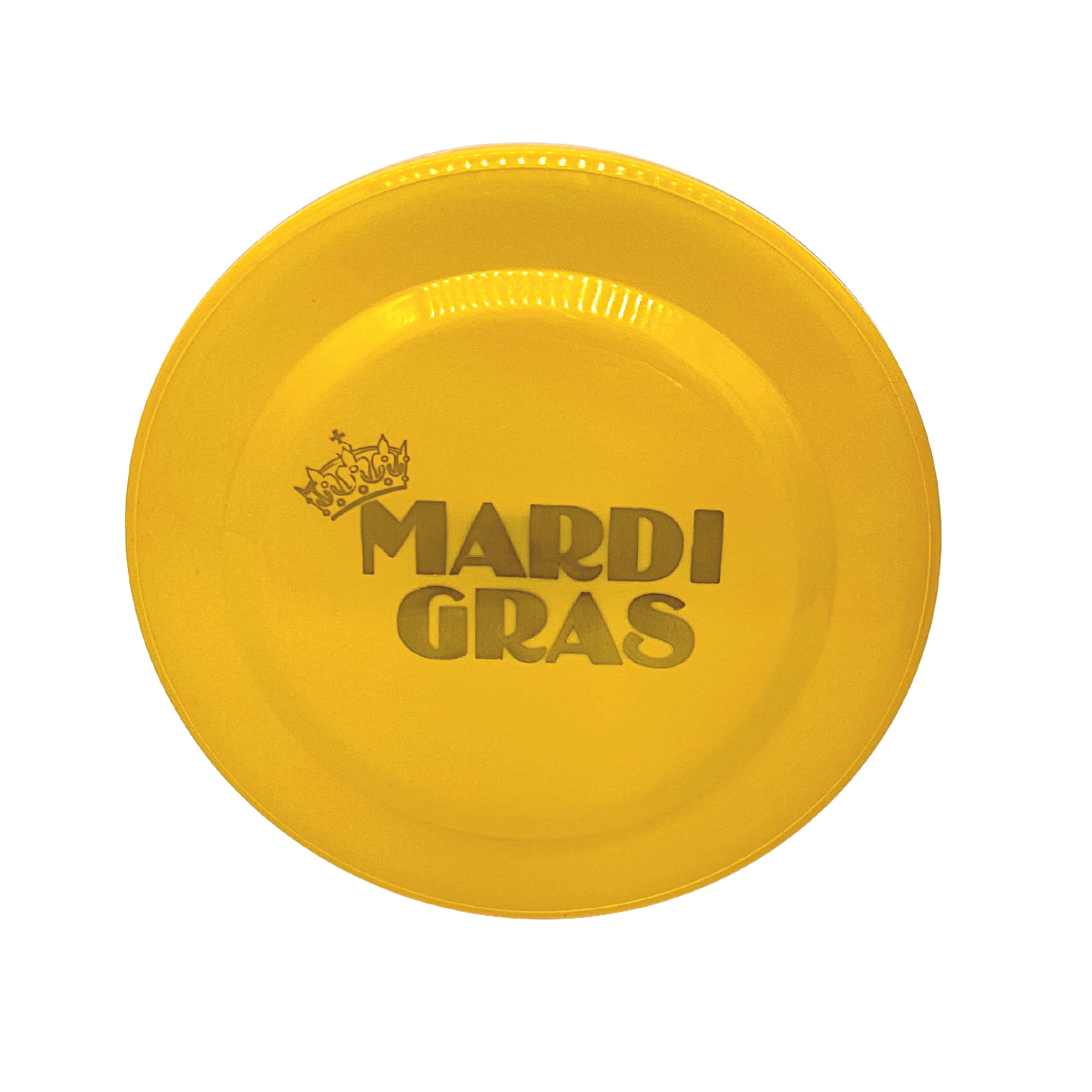 7" Purple, Yellow and Green Frisbee with Mardi Gras Imprint (Dozen)