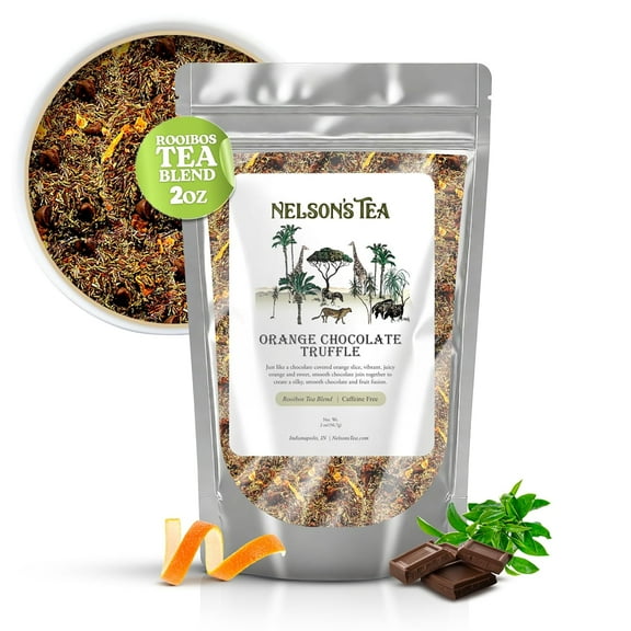 Nelson's Tea - Orange Chocolate Tea Loose Leaf - Cut & Sifted Truffle Tea with Green Rooibos, Red Rooibos and Orange Peel (2 oz)