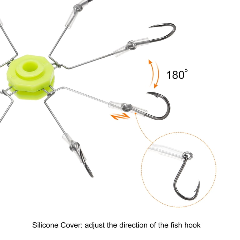 explosion fishing hook Hooks 4 PCS/Box Fishing Spring Lure Green Line Bomb Hook Anti-Hanging End Throw Rod Hook Waist Drum Bait Cage Fish Hooks (Color : 6#) : Sports & Outdoors 2Pcs/lot Fishing Flap Explosion String