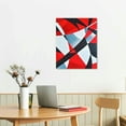 thumbnail image 3 of Nawypu  Modern Multi Colors Abstract Wall Art Red Silver and Black Minimalist Block Line Abstract Art Prints Paper for Wall Living Dining Room (Red Silver and Black), 3 of 5