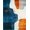 Blue Rust Orange Ivory, Pattern 14, variant on ODIKA 8'x10' Washable Area Rug Non-Shedding, Easy Care, Front Door Abstract Brushstroke Contemporary Bedside Beige Ru for King Size Bedroom Under Bed, Master Suite