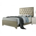 thumbnail image 3 of ACME Carine Faux Leather Tufted Queen Panel Bed in Champagne Beige, 3 of 5