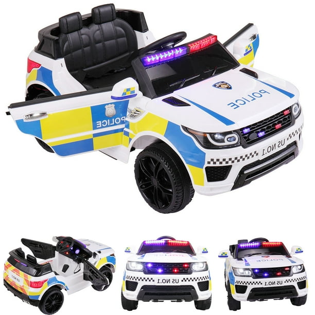 UWRNite 12V Kid Ride On Police Cop Car Battery Powered Electric Truck