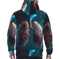 thumbnail image 7 of Uemuo Abstract Botanical Heart Pattern Men's Hoodie - Casual Pullover Hoodie with Kangaroo Pocket, Stylish Hooded Sweatshirt for Everyday Wear-X-Large, 7 of 7