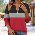 thumbnail image 2 of RQYYD Womens Sweatshirts Half Zip Fleece Pullover Tops Color Block Quarter Zipper Hoodies Fall Winter Clothes, 2 of 5