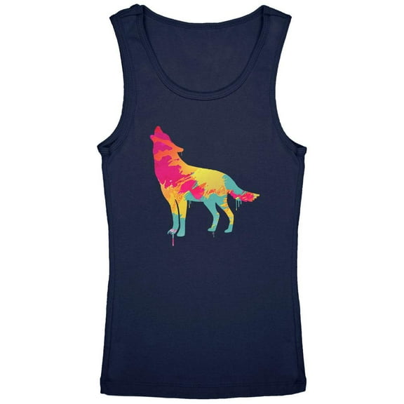 Splatter Wolf Youth Girls Tank Top Navy YMD