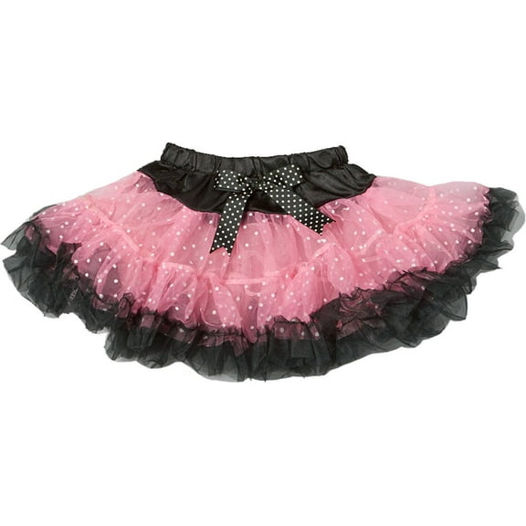 Wenchoice Girl'S Black & Pink Polka Dot Tutu S(1T-2T)