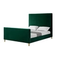 thumbnail image 2 of Posh Living Alex Velvet Upholstered Platform Queen Bed in Hunter Green, 2 of 8