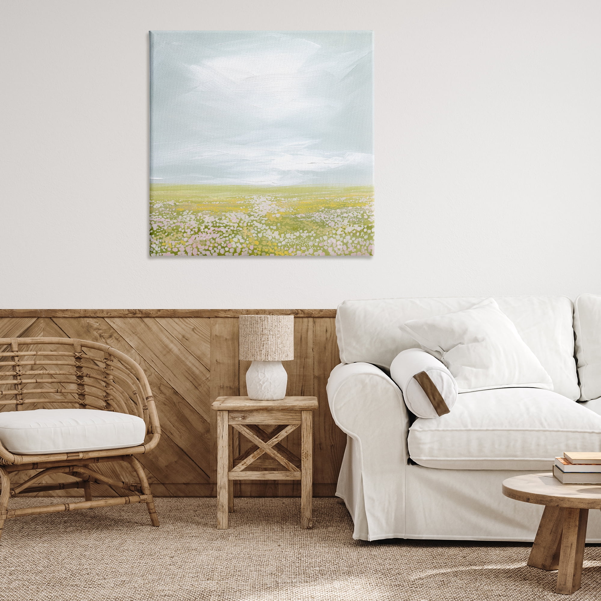 Stupell Industries Vast Spring Meadow Landscape & Nature Painting Wrapped Canvas Art Print Wall Art, 36 x 36