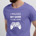 thumbnail image 2 of Greenyef Graphics I Paused My Game to Be Here Gamer Gift Funny Tee Men's T-Shirt Style-23 (Violet & White, Medium), 2 of 6