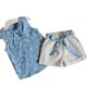 thumbnail image 5 of Jumpingount Conjunto de 2 piezas para niños, chaleco para bebé, pantalones cortos, ropa para niños, ropa de verano para niñas conjuntos de ropa Azul claro 130cm, 5 of 6