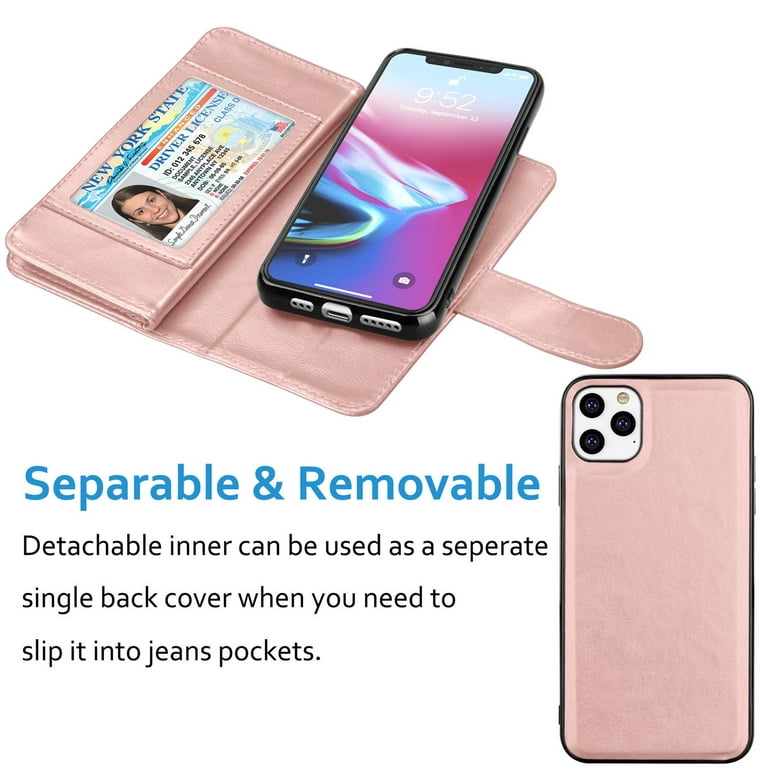 iPhone 11 Pro Max Wallet Case, iPhone 11 Pro Max PU Leather Case, Njjex PU Leather Magnet Stand Wallet Credit Card Holder Flip Case 9 Card Slots Case