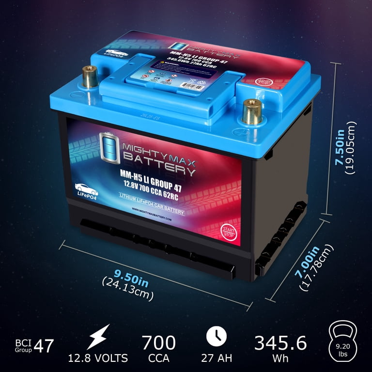 MM-H5LI Group Size 47 12.8V, 27Ah, 62RC, Lithium, 700 CCA