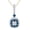 Yellow, variant on AFFY (0.65 cttw) Round Cut Blue & White Natural Diamond Square Drop Pendant Necklace In 14k White Gold