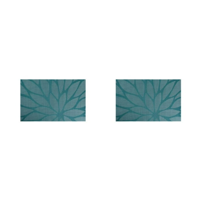 Mantel individual Billuyoard de aislamiento tejido PVC lavable Azul claro 2Conjunto