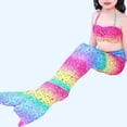 thumbnail image 4 of Traje de baño de cola de sirena para niñas de 6 a 7 años, traje de baño con arcoíris, 4 of 5
