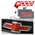 thumbnail image 2 of 2Pcs 5"x10" Chevy Emblem Bowtie Wood 1303 Vinyl Wrap Sticker Decal Film Sheet, 2 of 8