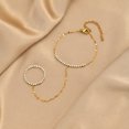 thumbnail image 3 of VNOX Stainless Steel 18K Gold Plated Tennis Chain Finger Bracelet Hand Chain for Wedding Party Gift, 3 of 6