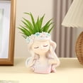 thumbnail image 2 of Face Planters Pots Head, Adorable Flower Fairy Planter, Cute Succulent Pot, Lady Head Planter, Farmhouse Resin Flower Pot for Indoor and Outdoor Plants, Garden Gift for Plants Lover, Pink, 2 of 9