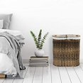 thumbnail image 5 of Seville Classics Premium Handwoven Portable Laundry Bin Basket With Carrying Handles Household Storage For Clothes Linens Sheets Toys Mocha Brown Oval Hamper, 5 of 5