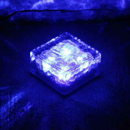 

Solar Ice Cube Lights Waterproof Color Changing LED Glass Brick Lamp for Path Yard Garden Blue
